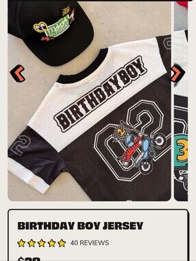 LITTLE TROUBLE- Oversized 2nd Birthday Boy Black & White Moto Graphic Jersey 2T